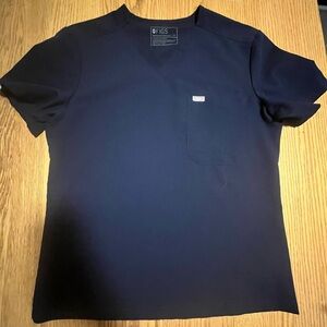 Figs Scrub Shirt Medium Technical Collection Medical Uniform Blue Unisex